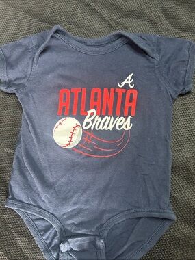 Atlanta Braves Navy Baby One-Piece Bodysuit